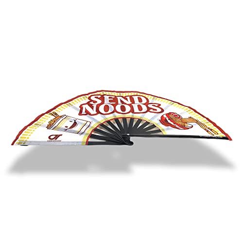 CTT CREATIONS Large Folding Fan- 13i nches Tall 25 inches Wide- Hand Fan- Send Noods- Fan for Events Rave Concert and Festival- Light and Compact