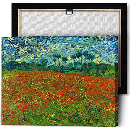 Poppy field by Vincent Van Gogh Post Impressionist Famous Oil Paintings Giclee Canvas Printing Artwork Poster,15x11.5 inch Frame11.5x15inch