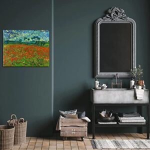 Poppy field by Vincent Van Gogh Post Impressionist Famous Oil Paintings Giclee Canvas Printing Artwork Poster,15x11.5 inch Frame11.5x15inch