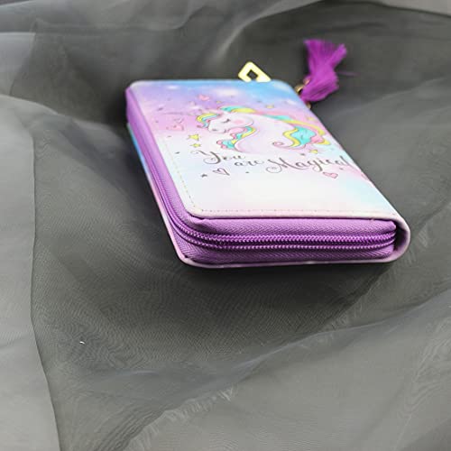 MayeBridge Women’s Printed Zip Around Wallet Unicorn Wallets Purse Unicorn Zipper Wallet Long Clutch Bag PU Leather Purse For Girls Women Christmas Gift(Unicorn C0514)