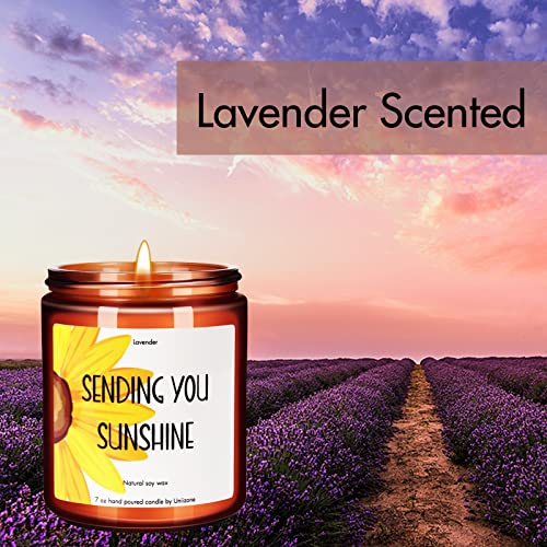 Sending You Sunshine Candles, Valentines Christmas Gifts, Get Well,After Surgery, Cancer,Feel Better, Condolence,Sympathy, Cheer Up, Sunflower Birthday Gifts for Friends Men (7oz)