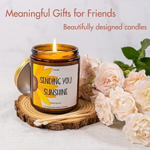 Sending You Sunshine Candles, Valentines Christmas Gifts, Get Well,After Surgery, Cancer,Feel Better, Condolence,Sympathy, Cheer Up, Sunflower Birthday Gifts for Friends Men (7oz)