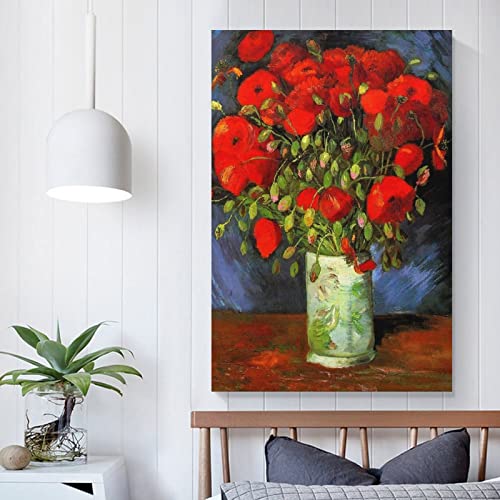 Red Poppies and Daisies 2 by Vincent Van Gogh Post Impressionist Famous Oil Paintings Giclee Canvas Printing Artwork Poster,16x24 inch Unframed,Van Gogh Canvas Wall Art,Wall Art Living Dining Room Bedroom Home Office Bathroom Decor Gifts for Men and Women