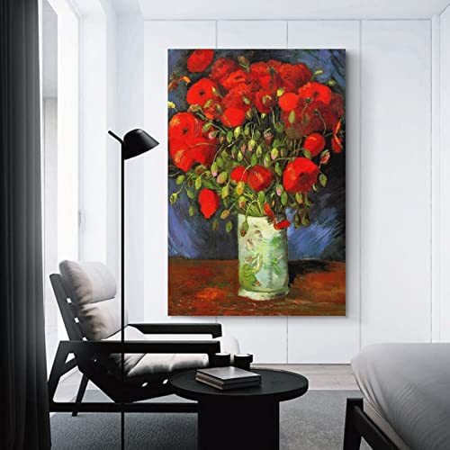 Red Poppies and Daisies 2 by Vincent Van Gogh Post Impressionist Famous Oil Paintings Giclee Canvas Printing Artwork Poster,16x24 inch Unframed,Van Gogh Canvas Wall Art,Wall Art Living Dining Room Bedroom Home Office Bathroom Decor Gifts for Men and Women