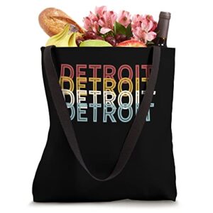 US American City 70's Retro USA - Vintage Detroit Tote Bag