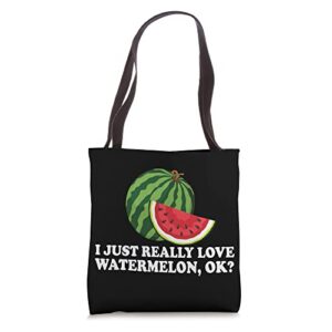 funny watermelon design watermelons tote bag