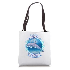 tampa florida vacation souvenir dolphin tote bag