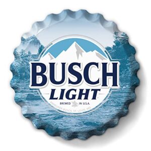 desperate enterprises busch light stamped shape bottle cap – premium aluminum sign – made in usa – 18″ round