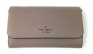 kate spade new york darcy refined grain leather chain wallet warm taupe