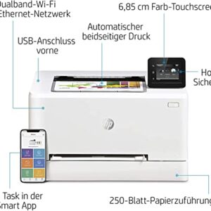 HP Color Laserjet Pro M255dw Wireless Laser Printer-Remote Mobile Print, Auto Duplex Printing，22 ppm, 250-Sheet，Compatible with Alexa, White- WULIC Printer Cable.