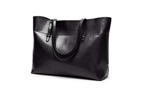 ligoolif vintage pu leather tote shoulder bag for women satchel handbag with top handles