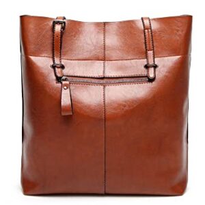 LiGooLif Vintage PU Leather Tote Shoulder Bag for Women Satchel Handbag with Top Handles