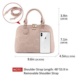 LOVEVOOK Small Purse Pink Crossbody Bags for Women Trendy Top-handle Handbags Fashion Satchel Bag Pink-Flower