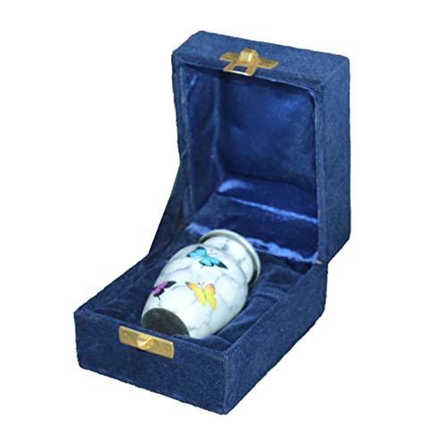 Small Designer Butterfly Urns with a Keepsake Velvet Box for Human Ashes | Handcrafted Cremation Urns for Human Remains