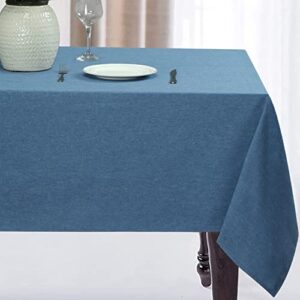 jucfhy rectangle table cloth,linen tablecloth heavy duty fabric,stain-proof,water resistant washable table cloths,decorative oblong table cover for kitchen and holiday(52×70 inch,denim blue)