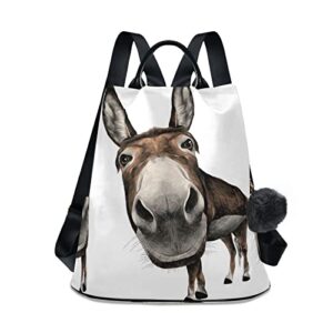 otvee funny donkey animals backpack purse for women anti-theft fashion ladies back pack casual travel bag