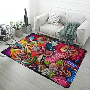 killer klowns from outer space cartoon funny carpet large area rugs non-slip floor mat doormats home decor for living room bedroom 40×60 in