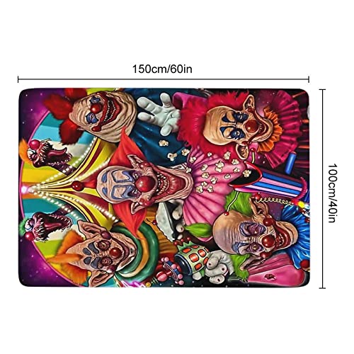 Killer Klowns from Outer Space Cartoon Funny Carpet Large Area Rugs Non-Slip Floor Mat Doormats Home Decor for Living Room Bedroom 40x60 in