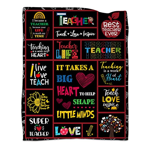 JOPJOLIW Teacher Gifts Blanket-Teacher Gifts for Women Men-Teacher Appreciation Gifts-Teacher Graduation Birthday Back to School Gifts Throw Blankets 60"x50" -1