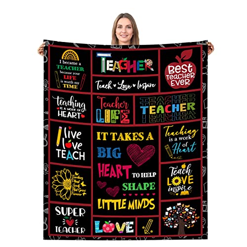 JOPJOLIW Teacher Gifts Blanket-Teacher Gifts for Women Men-Teacher Appreciation Gifts-Teacher Graduation Birthday Back to School Gifts Throw Blankets 60"x50" -1