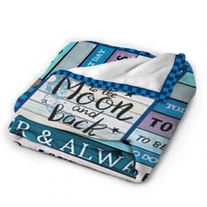 to My Son Blanket from Mom Ultra Soft Lightweight Blanket with Warm Words Cozy Flannel Blanket Gifts for Christmas Father's Day Birthday Thanksgiving Throw(51'' x 59'')