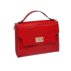 qwent shoulder bags ladies fashion shoulder bag handbag all-match messenger bag, red