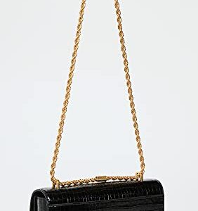 Tory Burch Women's Eleanor Embossed Small Convertible Shoulder Bag, Black, One Size