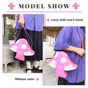 KUANG! Girls Cute Mushroom Shape PU Leather Shoulder Crossbody Bag Tote Chain Satchel Purse for Kids