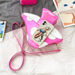 KUANG! Girls Cute Mushroom Shape PU Leather Shoulder Crossbody Bag Tote Chain Satchel Purse for Kids