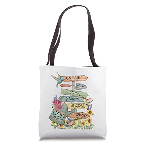 Jesus Garden Flower Hummingbird God Say You Are Tote Bag