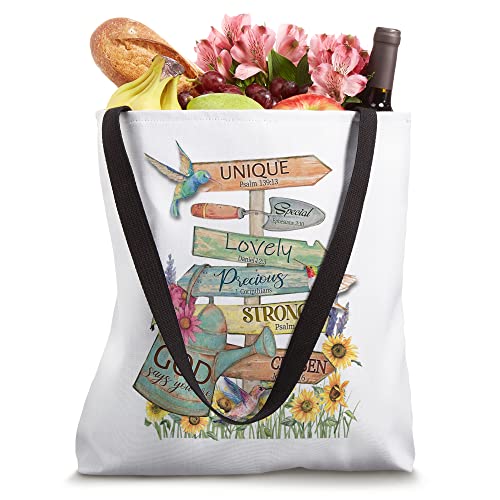 Jesus Garden Flower Hummingbird God Say You Are Tote Bag