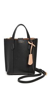tory burch women’s perry mini tote, black, one size