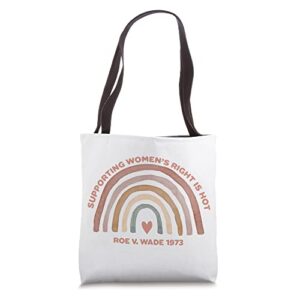 supporting women rights is hot pro choice 1973 tote bag