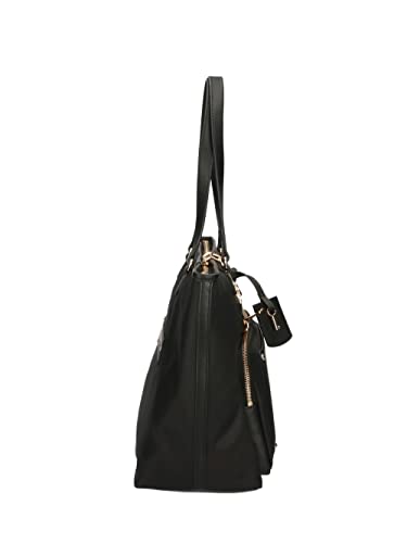 Love Moschino Women's Black Nylon Tote with Leather Trim