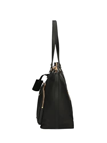 Love Moschino Women's Black Nylon Tote with Leather Trim