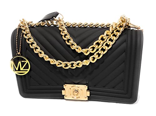 MariaKinz Jelly Crossbody/Shoulder Purse (Black Chevron)