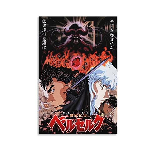 LIUBO Berserk Anime Poster For Room Aesthetic Poster Canvas Wall Art Room Aesthetic Posters 12x18inch(30x45cm)