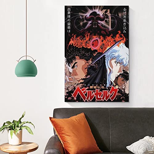 LIUBO Berserk Anime Poster For Room Aesthetic Poster Canvas Wall Art Room Aesthetic Posters 12x18inch(30x45cm)