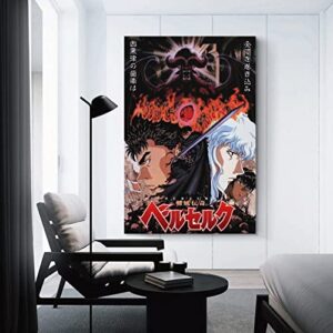 LIUBO Berserk Anime Poster For Room Aesthetic Poster Canvas Wall Art Room Aesthetic Posters 12x18inch(30x45cm)