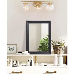 AAZZKANG Wall Mirror Black Rectangle Rustic Wood Mirror Decorative Hanging Mirror for Bathroom Bedroom Farmhouse