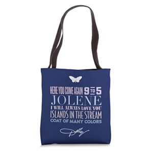 dolly parton greatest hits tote bag