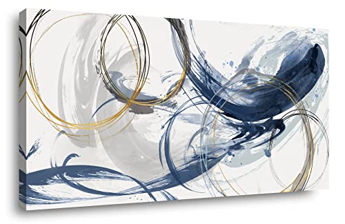 Sxurmtiie Canvas Wall Art Abstract Art Paintings Blue Fantasy Colorful Graffiti on White Background Modern Artwork wall Decor for Living Room Bedroom Kitchen20 x40