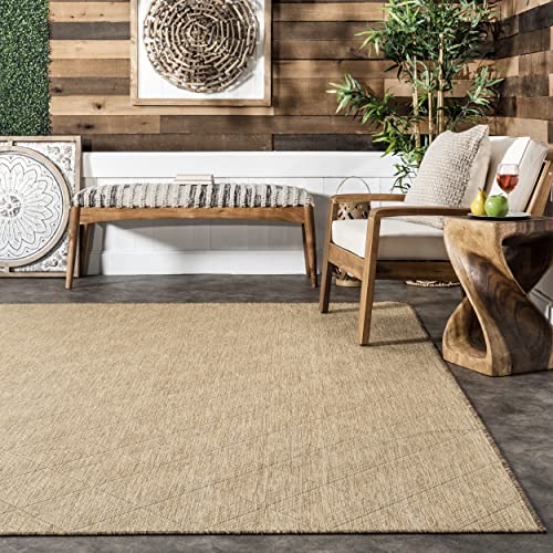 nuLOOM Easy-Jute Ray Diamond Indoor/Outdoor Area Rug, 5' x 8', Natural