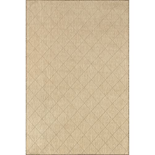 nuLOOM Easy-Jute Ray Diamond Indoor/Outdoor Area Rug, 5' x 8', Natural