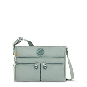 Kipling Womens Women's New Angie Handbag, Lightweight Bag, Nylon Travel Crossbody Bag, Tender Sage C, 10.75 L x 8 H 3 D US