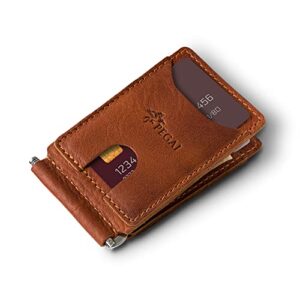 pegai leather moneyclip wallet – max (rust)
