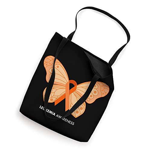 Leukemia Awareness Shirts for Kids, Orange Ribbon Butterfly Tote Bag