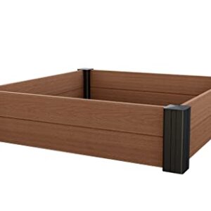 Keter Vista Modular Raised Garden Bed Durable Outdoor Planter for Vegetables Flowers, Herbs, and Succulents, Brown