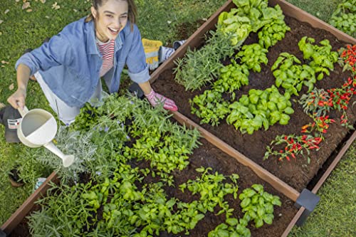 Keter Vista Modular Raised Garden Bed Durable Outdoor Planter for Vegetables Flowers, Herbs, and Succulents, Brown