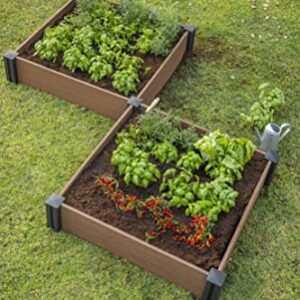 Keter Vista Modular Raised Garden Bed Durable Outdoor Planter for Vegetables Flowers, Herbs, and Succulents, Brown